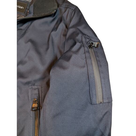 CALVIN KLEIN Men's M Navy Blue Bomber Flight Softshell Ripstop Jacket - Picture 4 of 9